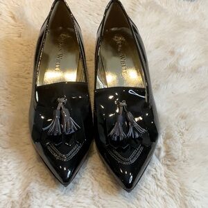 Ron White Blythe Kitten Heel Loafers SZ 39 Gloss Patent